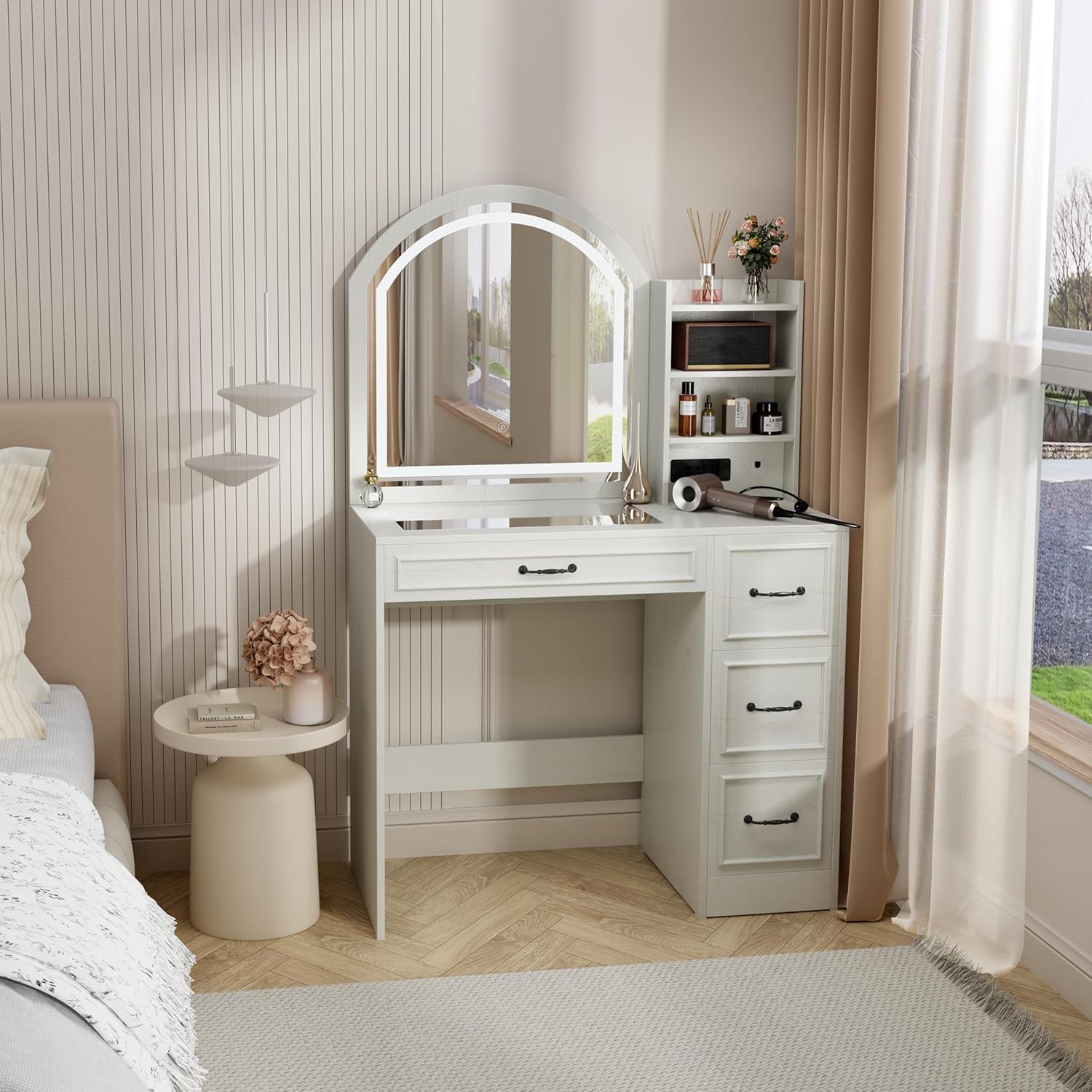 Home Outlet Bathroom Mirrors - Moderna Scrivania da Trucco con Specchio