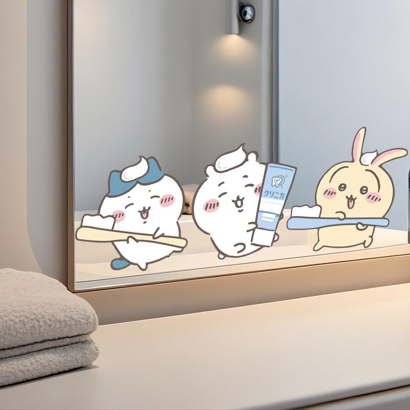 Japan Bathroom.Home - Adesivi per Specchio Chiikawa, Forte Adesione,