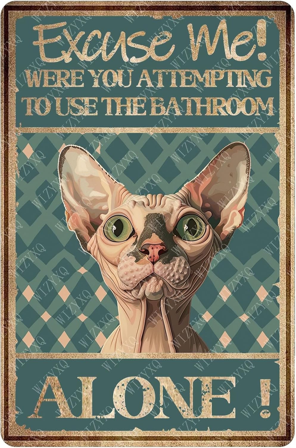 Home Alone Bathroom - Targa in metallo vintage in alluminio