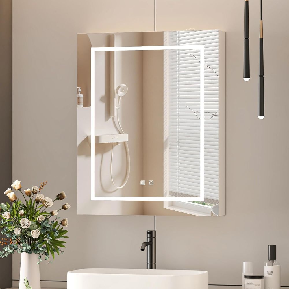 Home Outlet Bathroom Mirrors - Armadietto per Medicinali 24x30 con Luci,