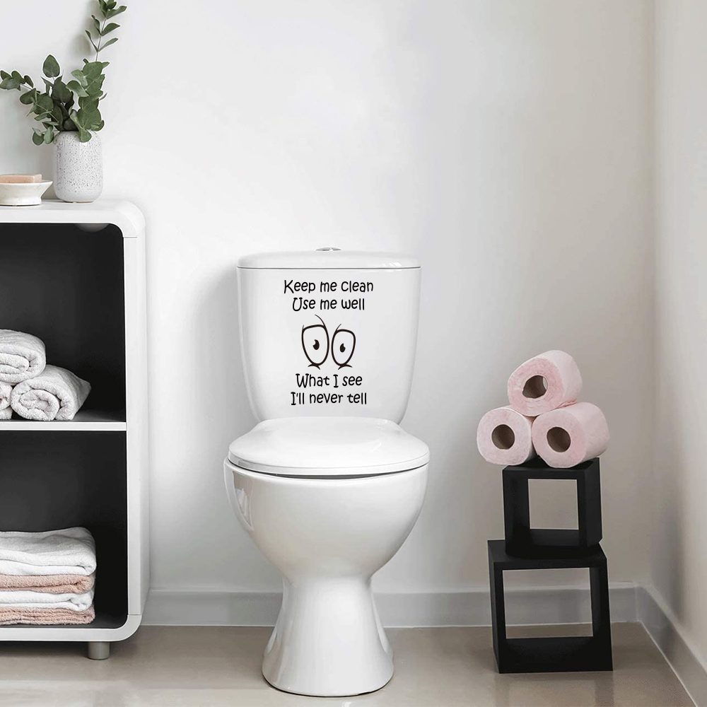Home Bathroom Floor Tiles - Divertente adesivo per WC Mantieni me