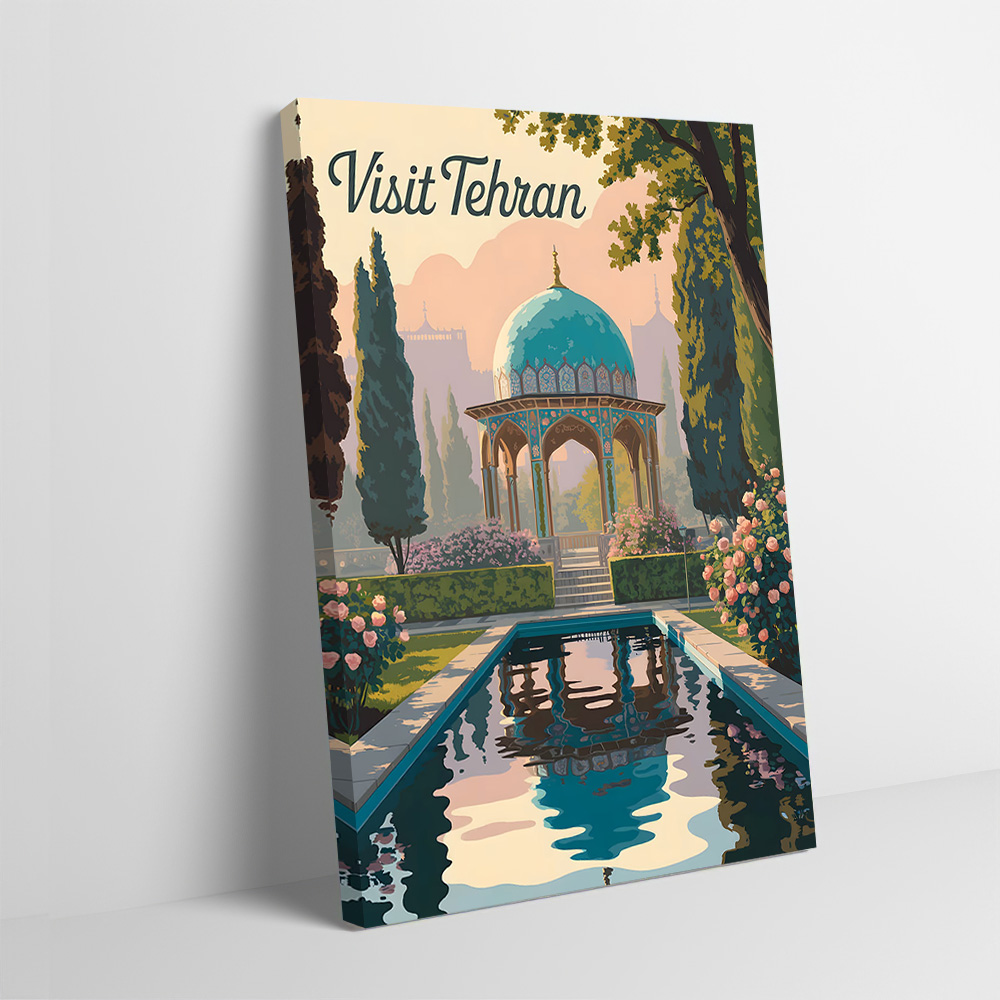 Bathroom Home Visit - Visita Tehran Poster di viaggio Pittura