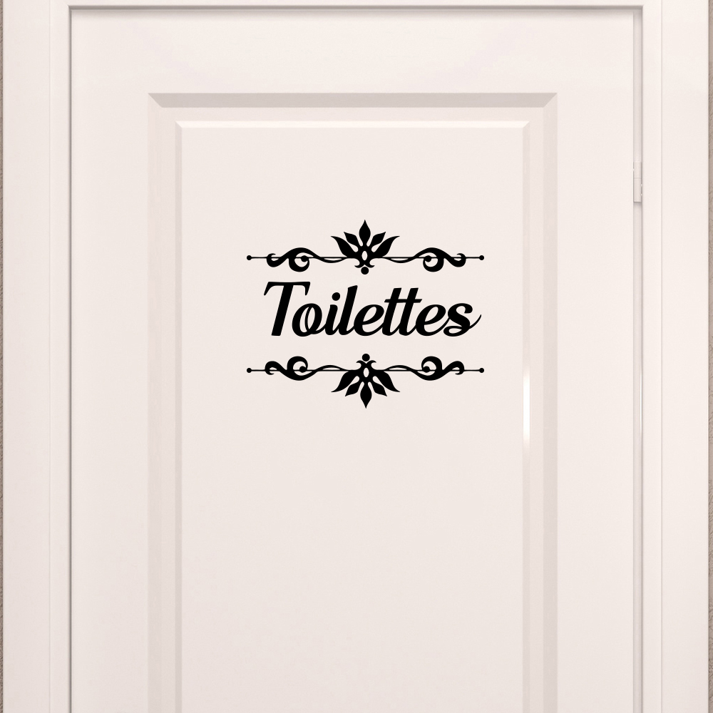 Home Bathroom Floor Tiles - Toilette francesi con fiore adesivo per