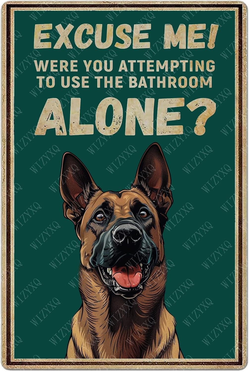Home Alone Bathroom - Targhe in metallo vintage con cane