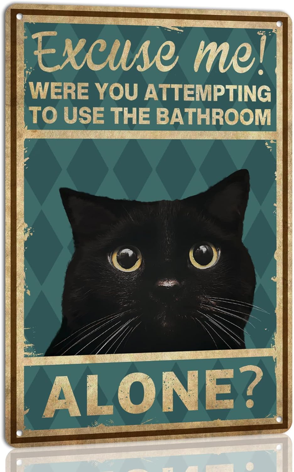 Home Alone Bathroom - Decorazione da parete con gatto; Scritta