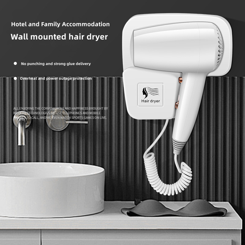 Home Depot Bathroom Vanities - Asciugacapelli a parete Non perforato 1300W
